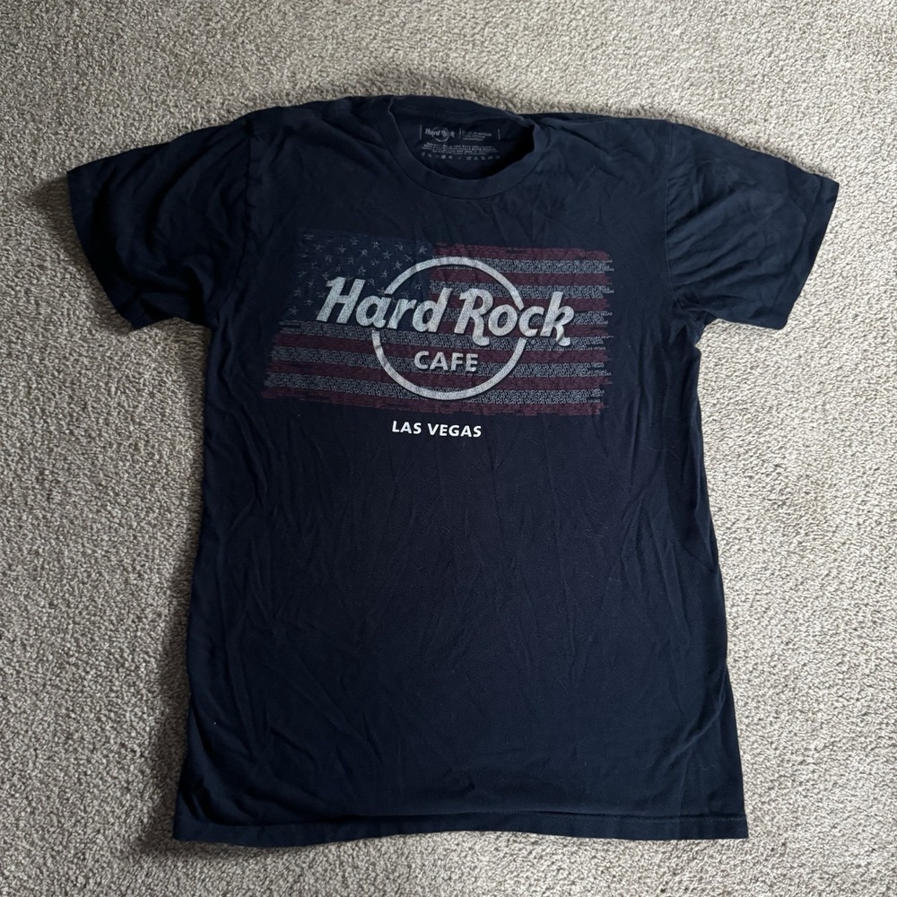 Hard Rock Cafe Las Vegas Black T-Shirt Small 100% Cotton Made in Mexico
